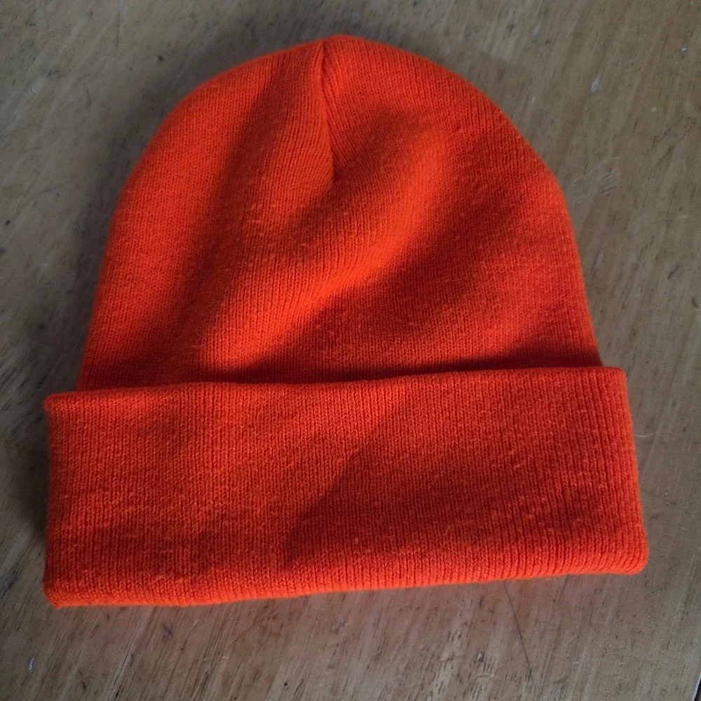 Carhartt Knit Cuffed Beanie Infant Toddler Bright Orange Neon Ribbed Logo Patch